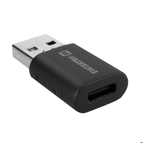 USB 3.0 till USB-C-adapter Swissten - Överföring och laddning - Svart