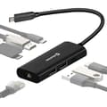Miniatyrbild 1 av 4: USB-C-hubb till Ethernet + HDMI + USB-C 100W + USB + Kortläsare Swissten Svart
