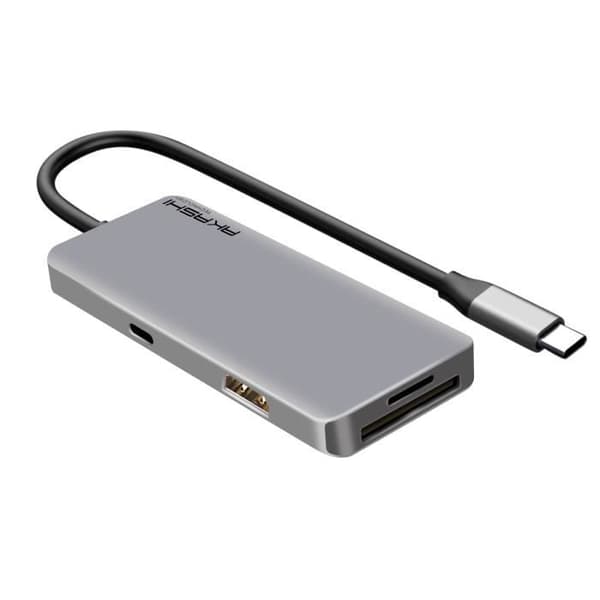 USB-C Hub 3x USB 1x HDMI 1x USB-C 1x 1 Micro-SD / SD Compact Akashi Grey
