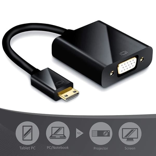 INECK® Mini HDMI till VGA Adapterkabel Hane till Hona