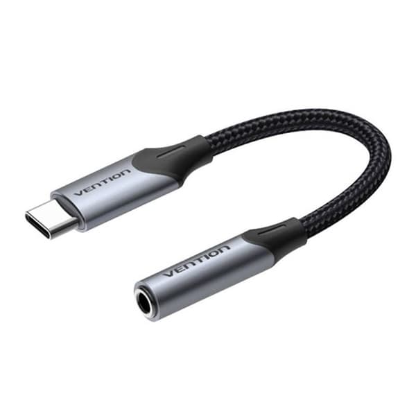 Adapter Type-C till 3,5 mm hörlursuttag med DAC - Vention (BGJHA) - Grå