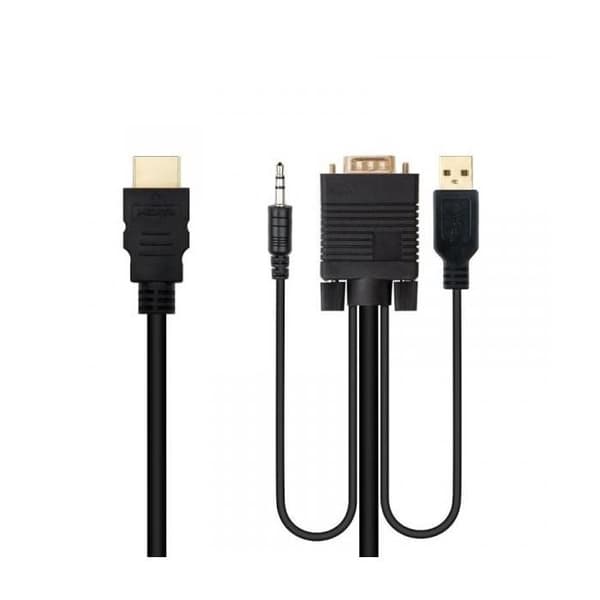 Konverter Nanocable HDMI till VGA-Jack-USB, 1,8 m