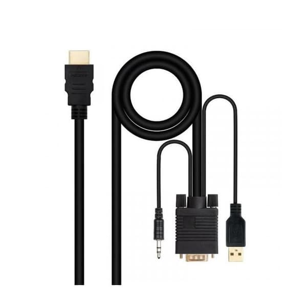 Konverter Nanocable HDMI till VGA-Jack-USB, 1,8 m
