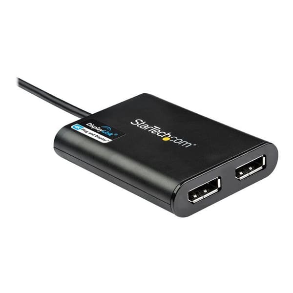 USB-adapter till dubbel DisplayPort - StarTech.com - USB 3.0 - 4K 60 Hz - 2 DP-portar - Svart Svart