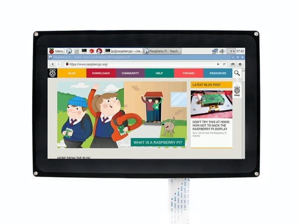 10,1" 1024x600 HDMI LCD-skærm med touchpanel. + kabinet
