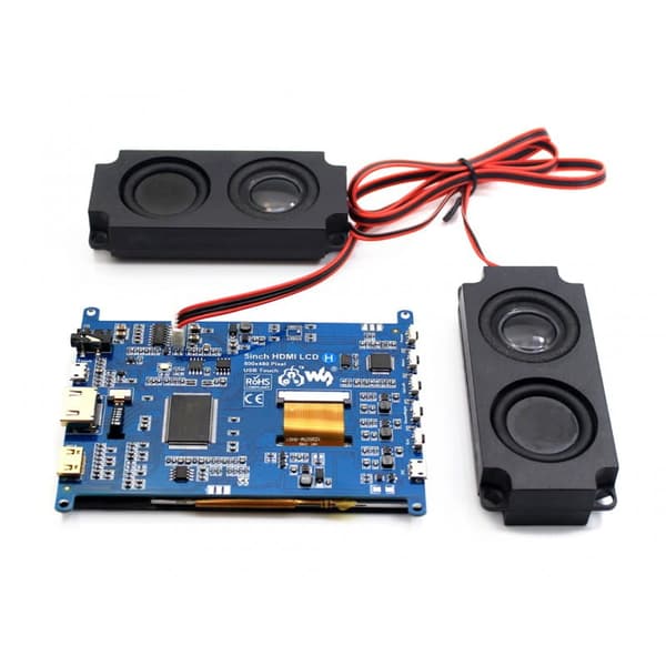 Skärm för Raspberry Pi 5"" 800x480 med kapacitiv pekskärm