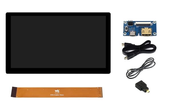 Skærm 7"" 1024 × 600 QLED HDMI til Raspberry Pi kapacitiv berøringsskærm