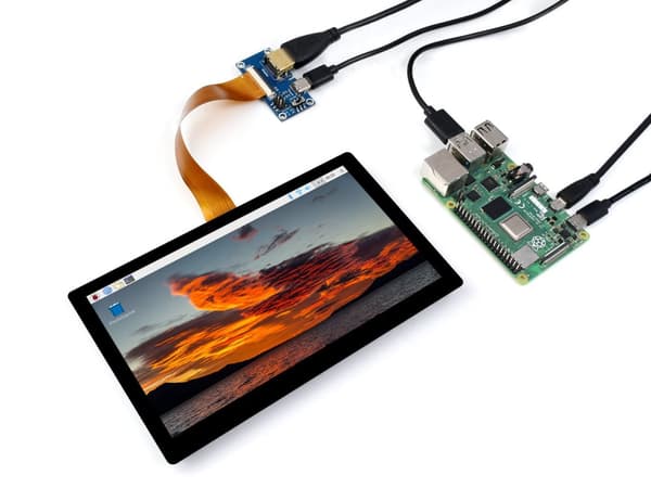 Skærm 7"" 1024 × 600 QLED HDMI til Raspberry Pi kapacitiv berøringsskærm
