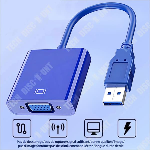 TD Adapter USB till VGA adapter pc laptop full hd externt grafikkort multidisplay videokonverterare för win 7810 ingen cd-enhet behövs