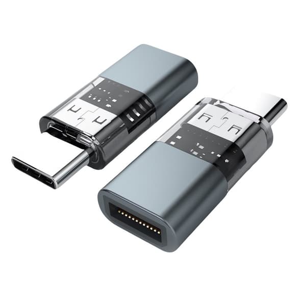 INF FD10 Type-C till Lightning Adapter - Grå, Kompakt Design
