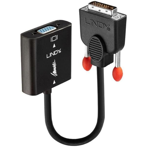 DVI till VGA-adapter - LINDY - Konverter - Upplösning 1080p - DVI-D strömförsörjning