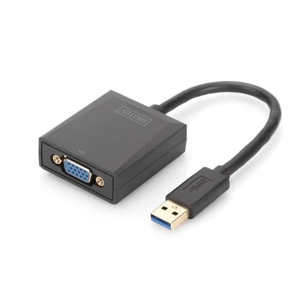 USB 3.0 grafikkadapter - DIGITUS - DA-70840 - VGA - Upplösning 1920x1080 - Windows 7/8/10 Svart