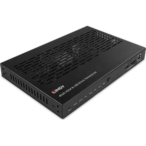 Lindy 4K60 HDMI &amp; USB SDVoE Extender - Transceiver Erweitert 4K60 HDMI- USB- Audio- IR- och RS232-Signal över en 10G Kupfer