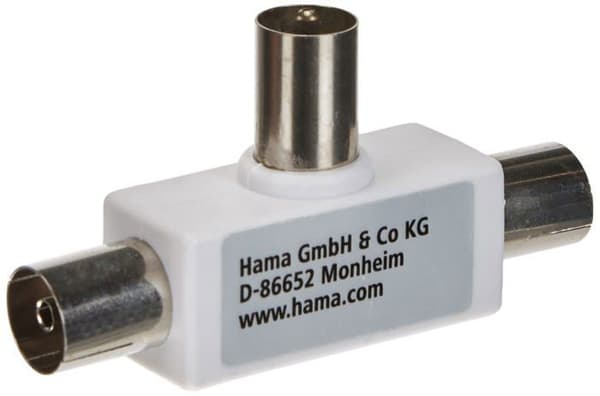 Antennkoppling - Hama antennkontakt - 00043159 - Splitter, koaxialkontakt - 2 koaxialuttag