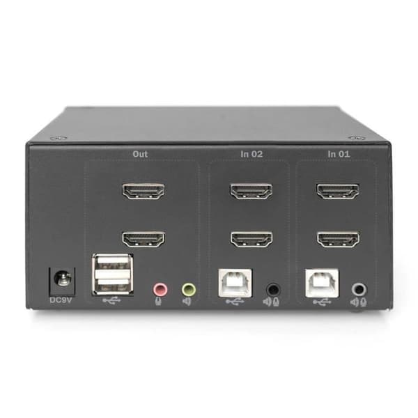 DIGITUS DS-12860 SKÄRMBRYTARE, TANGENTBORD OCH MUS SVART