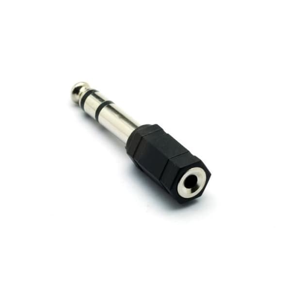 Ljudadapter 6,3 mm jack stereo hane / 3,5 mm mini jack hona stereo G&amp;BL - 232 Svart