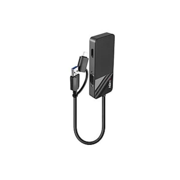 USB 3.0 Typ A & C till HDMI & VGA Converter Svart
