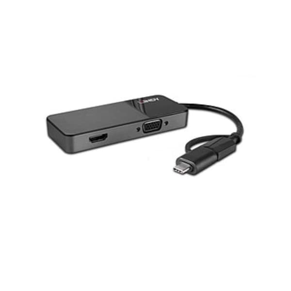 USB 3.0 Typ A & C till HDMI & VGA Converter Svart