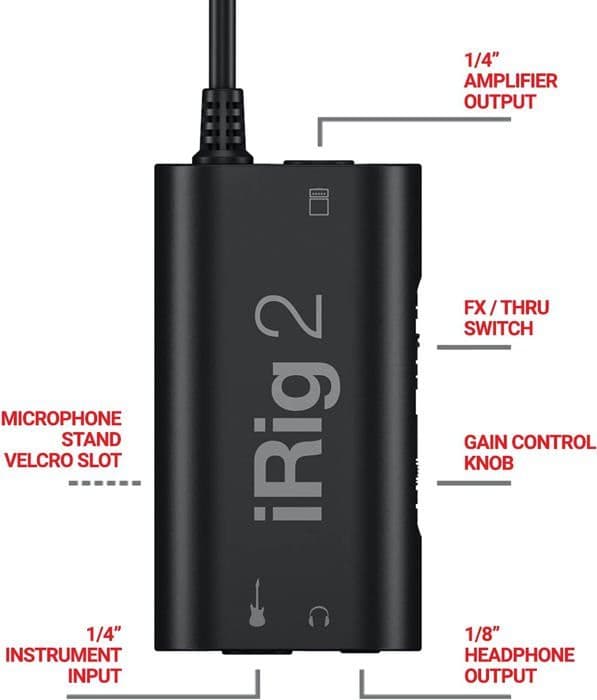 Gränssnittsadapter - IK Multimedia - iRig 2 - Svart - Ljudinspelning - Förstärkning