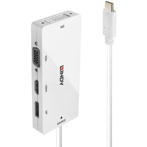 LINDY USB 3.1 typ C till Multi-AV-omvandlare