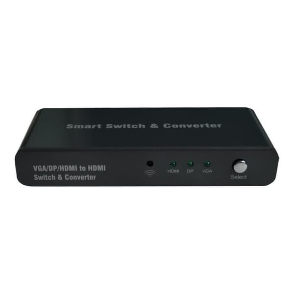 Roline HDMI videoomvandlare HDMI, DisplayPort, VGA svart