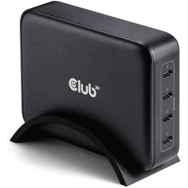 Reseladdare - Club3D - CAC-1918 - 240 W - Fyra USB Type-C-portar - GaN-teknik Svart