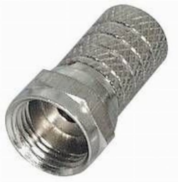 Manax - okänd - (R) F-kontakt Längd 20 mm Nickelpläterad räfflad version för 6,0 mm kabel - 10 st.