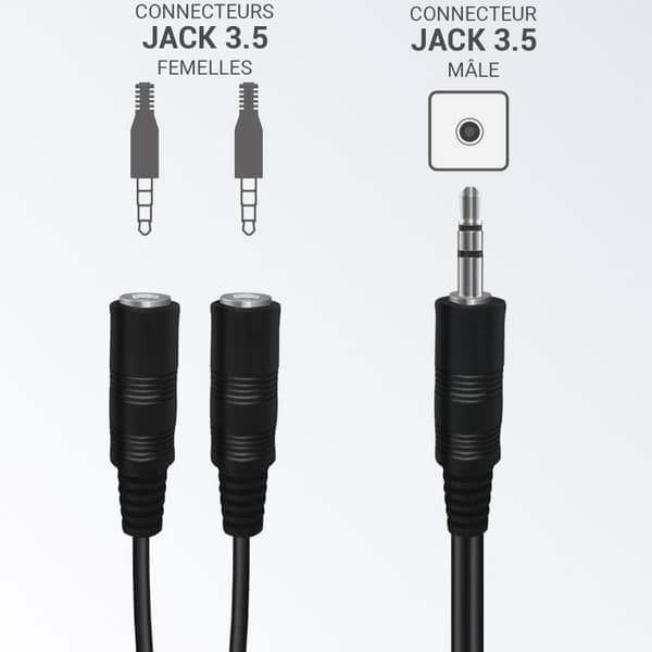 Waytex 21901 Audio splitter adapter 1 hane 3.5 jack till 2 hon 3.5 jack
