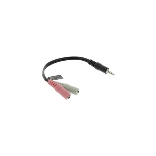 Stereoljudjack adapter 1 hane x 2 hona 20cm anslutning