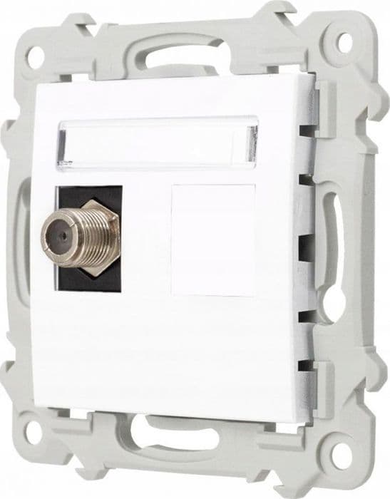Antenna kopplare - Ospel antennanslutning - GPA-1ZF/m/00 - Antennuttag Szafir typ F, enkel vit