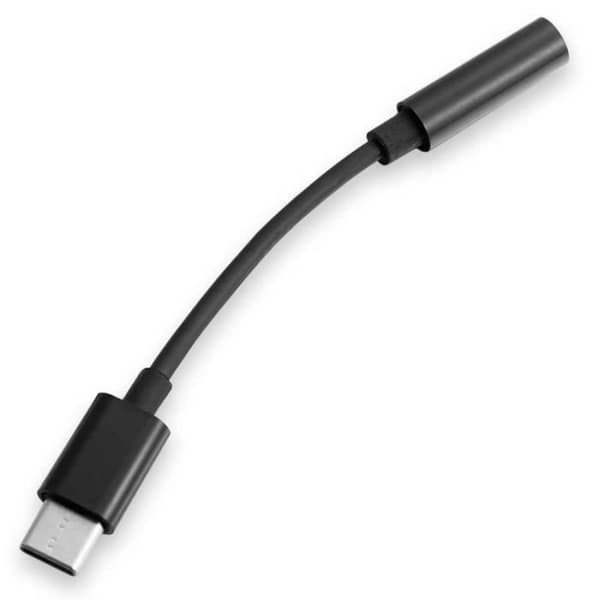 OCIODUAL USB Typ C till 3,5 mm Jack Adapter Svart TRRS OMPT Aux Audio Converter Minikabel för hörlurar