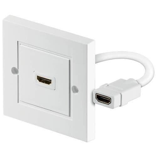 PremiumCord Vägguttag HDMI hona till HDMI hona Kabellängd 17 cm Guldpläterade kontakter Vita -