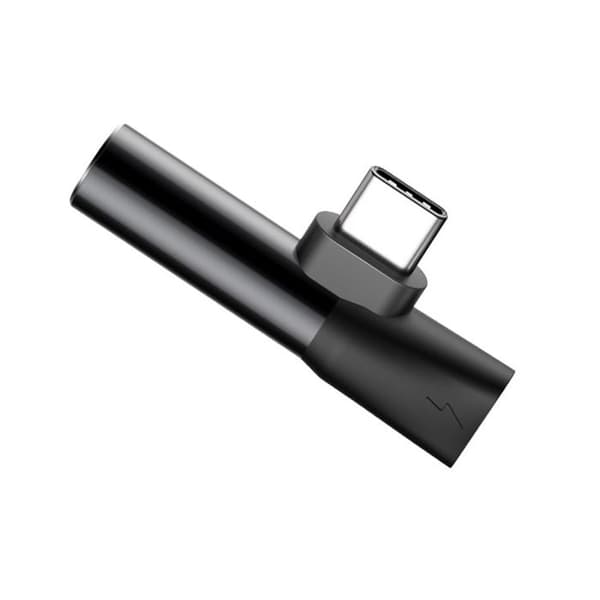 Ljudadapter - BASEUS - Typ C 2 i 1 - Laddning och lyssning - Kompatibel Galaxy S9+ - Svart