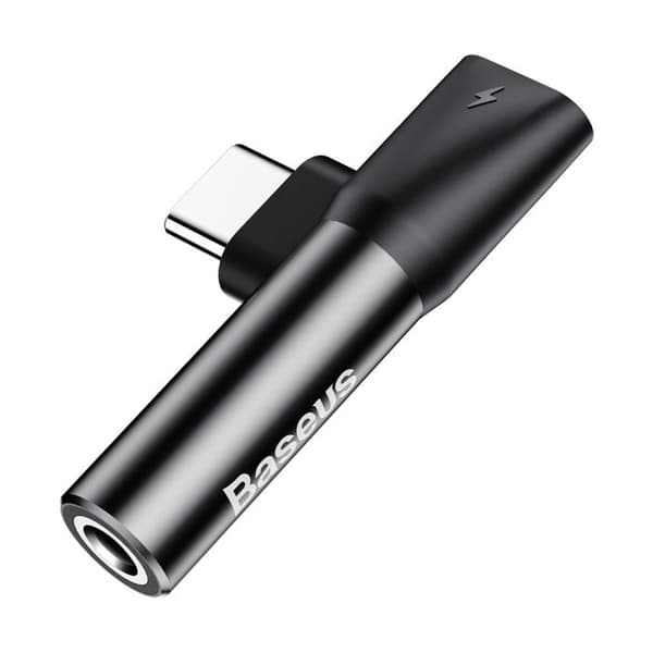 Ljudadapter - BASEUS - Typ C 2 i 1 - Laddning och lyssning - Kompatibel Galaxy S9+ - Svart