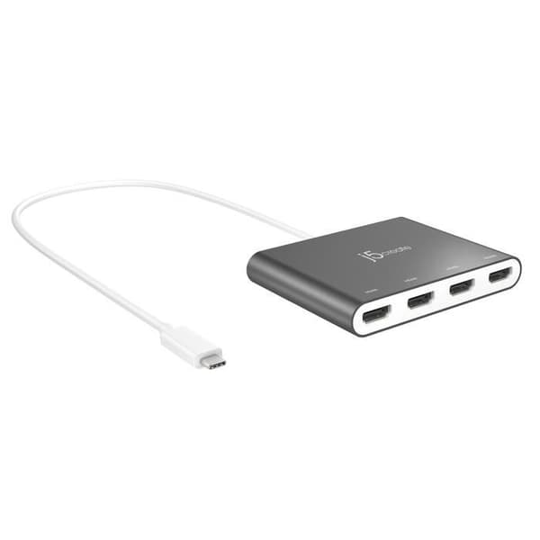 j5create JCA366 USB-C till 4-portars HDMI Multi-Monitor Adapter, Silver