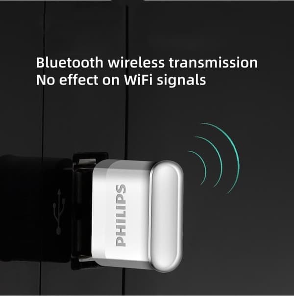 Philips SWR3301 Black USB Bluetooth Adapter 4.0 Wireless Transmitter for Desktop, Laptop, and Speakers