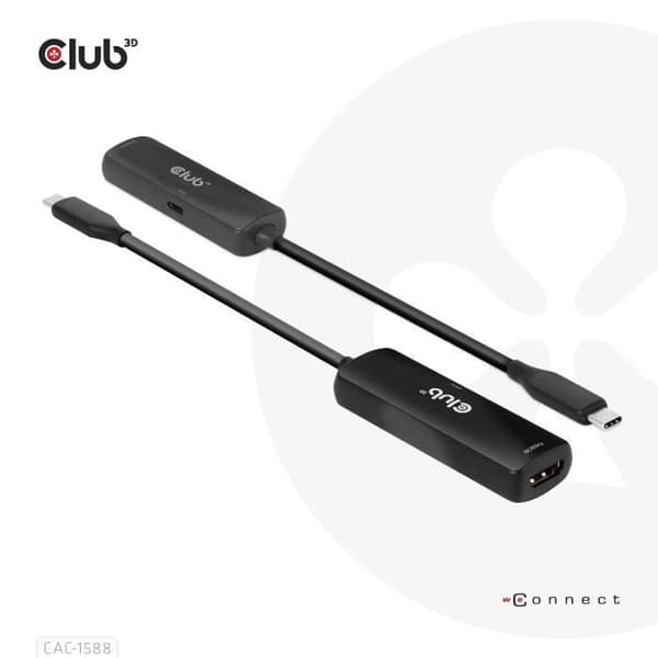 CLUB3D CAC-1588 VIDEOKABEL OCH ADAPTER 0,17 M USB TYPE-C HDMI SVART