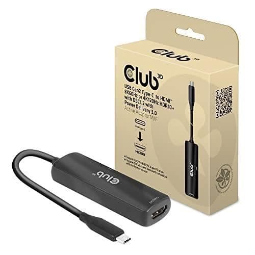 CLUB3D CAC-1588 VIDEOKABEL OCH ADAPTER 0,17 M USB TYPE-C HDMI SVART