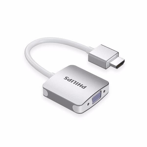 Philipsin HDMI-VGA-sovitin äänellä - HD-videomuunnin virtalähteellä ja 3,5 mm:n äänilähdöllä tietokoneelle, näytölle,