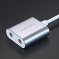 Miniatyrbillede 3 af 5: Philips ekstern USB-lydkortadapter - USB til 3,5 mm hovedtelefon- og mikrofonstik, driverløs plug & play til pc/PS4 - SWR1656Y