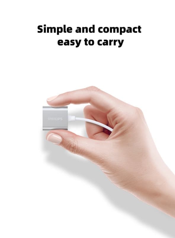 Philips ekstern USB-lydkortadapter - USB til 3,5 mm hovedtelefon- og mikrofonstik, driverløs plug & play til pc/PS4 - SWR1656Y