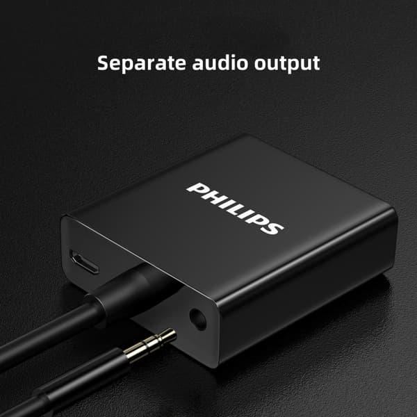 Philips HDMI til VGA-konverter med 3,5 mm lyd – HD-videoadapter til bærbar computer til projektor – SWR1620A/93