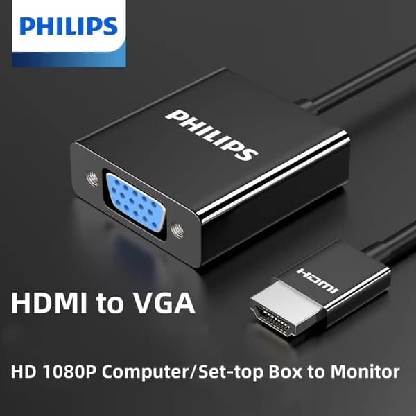 Philips HDMI til VGA-konverter med 3,5 mm lyd – HD-videoadapter til bærbar computer til projektor – SWR1620A/93