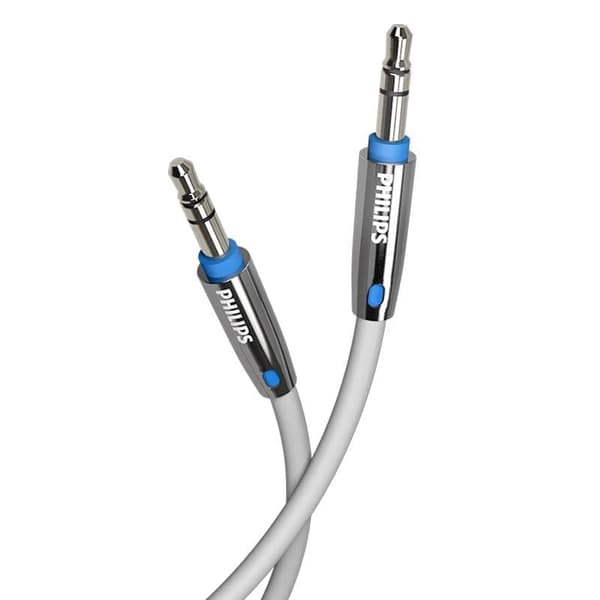 Philips AUX-lydkabel – 3,5 mm han til han stereostik – bil, hovedtelefoner, mobiltelefon, højttalerkompatibel