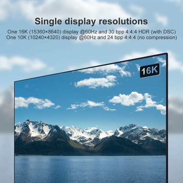 VESA Certified 2m nylonflätad Displayport 2.1 kabel DP80 UHBR20 80Gbps 16/10/8K60H 4K165/144Hz DSC1.2a HDR HDCP2.2 FreeSync G-Sync
