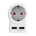 Miniatyrbild 2 av 6: Eladapter Skross 1500280 USB x 2 Europeisk Storbritannien