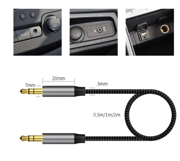 Stereo 3,5 mm:n jatkojohto kaksipään ääniliitäntään, uros-uros, auton audiosovitinkaapeli
