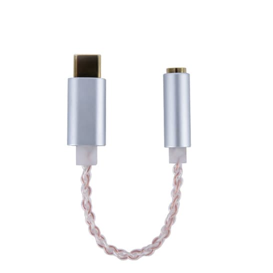 Typ-C till 3,5 mm digital ljudadapterkabel hifi monokristallina kopparöron