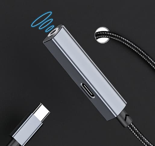 Typec to 3.5 Audio Converter 2 in 1 -lataussovitin kuulokkeille