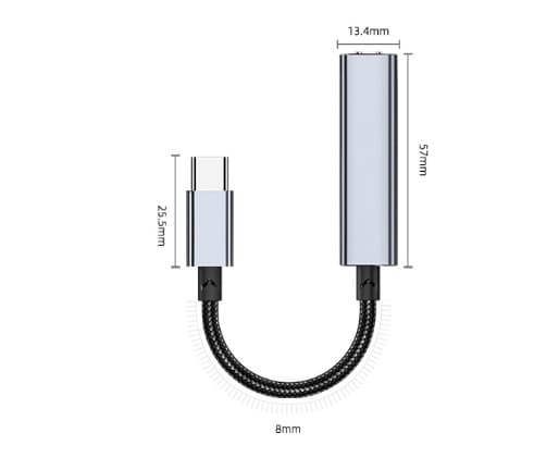Typec to 3.5 Audio Converter 2 in 1 -lataussovitin kuulokkeille